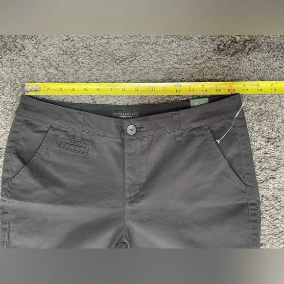 Aeropostale Black Shorts skinny cotton stretch women’s size 10 Long - Picture 13 of 13